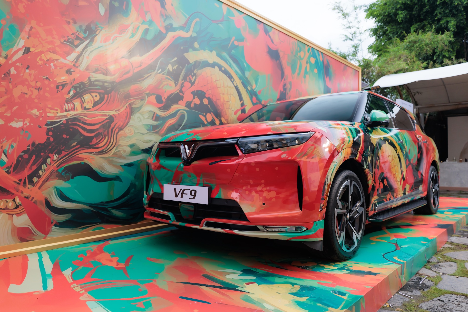 Chiếc VF 9 “Khí Phách Tiên Phong” được trưng bày tại sự kiện.